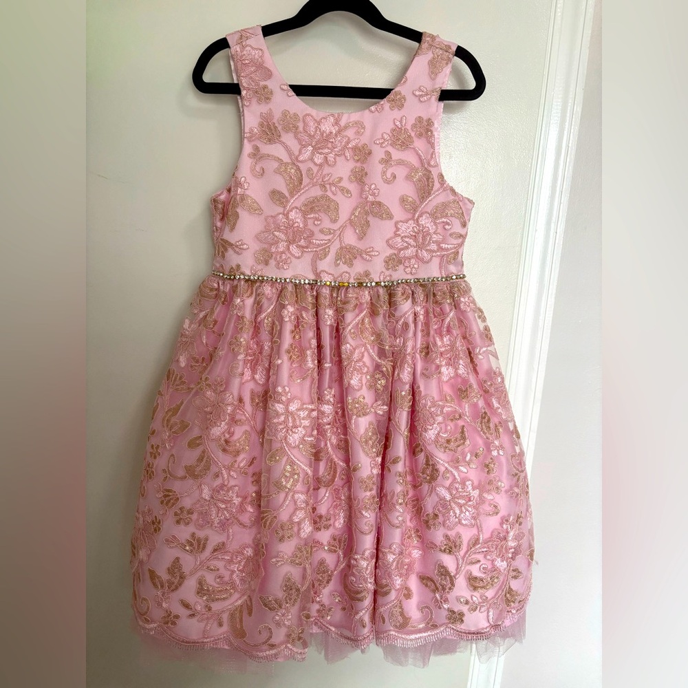 Elegant Pink Floral Kids Dress